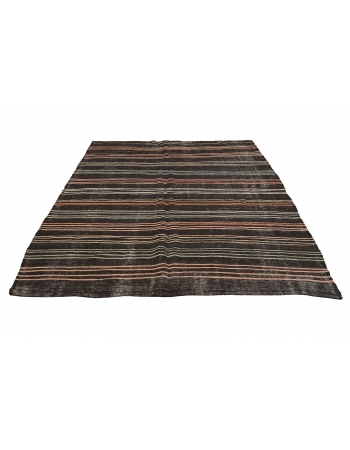 Striped Vintage Goat Hair Kilim Rug - 6`3