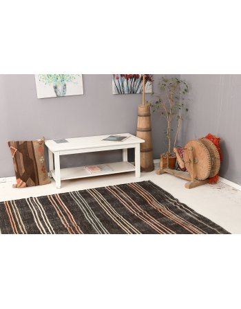 Striped Vintage Goat Hair Kilim Rug - 6`3