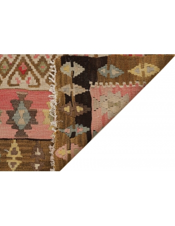 Faded Vintage Large Turkish Kilim Rug - 7`9