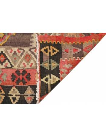 Large Vintage Turkish Kilim Rug - 7`3