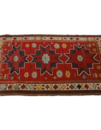 Vintage Decorative Caucasian Wool Rug - 4`0