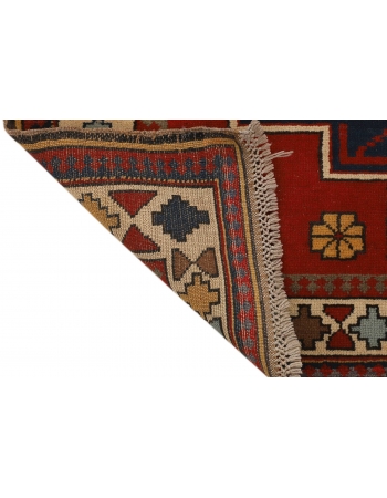 Vintage Decorative Caucasian Wool Rug - 4`0