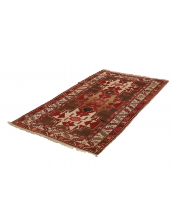 Small Vintage Decorative Caucasian Rug - 3`4