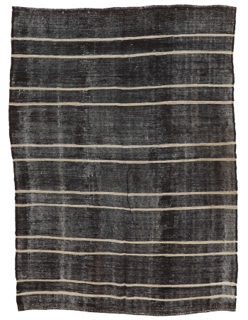 Brown & Ivory Striped Kilim Rug - 6`1