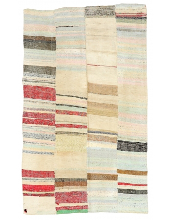 Decorative Vintage Turkish Rag Rug - 5`1