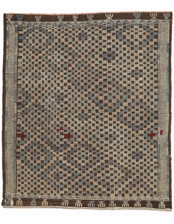 Embroidered Vintage Kilim Rug - 5`11