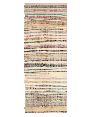 Large Vintage Striped Rag Rug - 5`10" x 15`5"