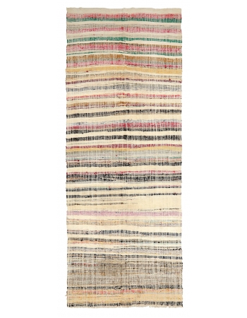 Large Vintage Striped Rag Rug - 5`10