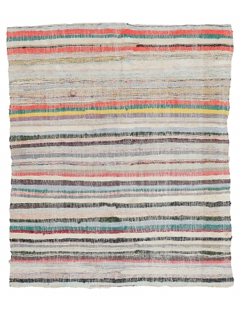 Striped Decorative Vintage Rag Rug - 4`6