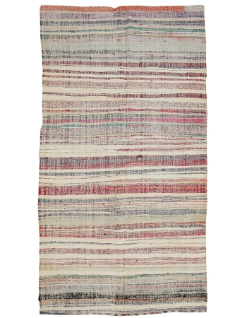 Striped Vintage Decorative Rag Rug - 5`9" x 11`4"