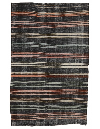 Striped Vintage Goat Hair Kilim Rug - 6`3