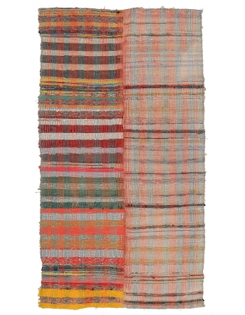 Vintage Decorative Rag Rug - 4`9" x 9`2"