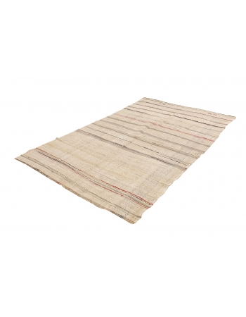 Vintage Decorative Rag Rug - 5`4" x 9`0"