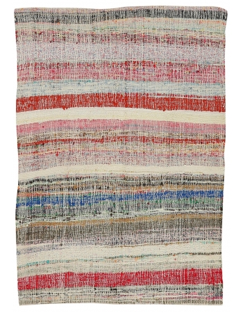 Vintage Small Rag Rug - 4`6