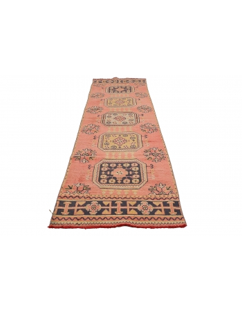 Decorative Turkish Vintage Oushak Runner - 2`11