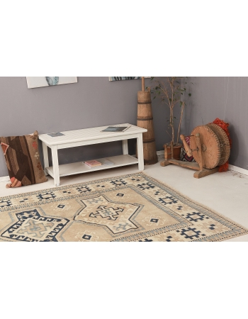 Vintage Washed Out Wool Rug - 6`7