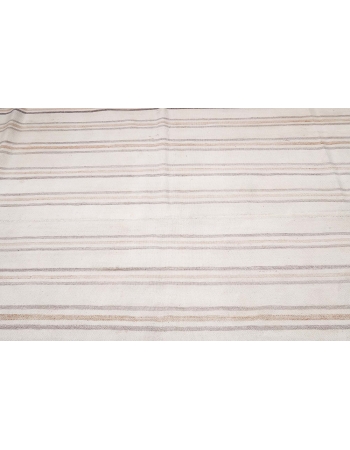 Vintage Striped Cotton Kilim Rug - 7`1
