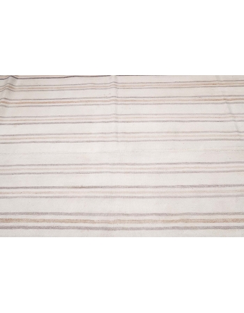 Vintage Striped Cotton Kilim Rug - 7`1