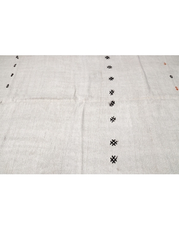 Vintage White Hemp Kilim Rug - 6`5