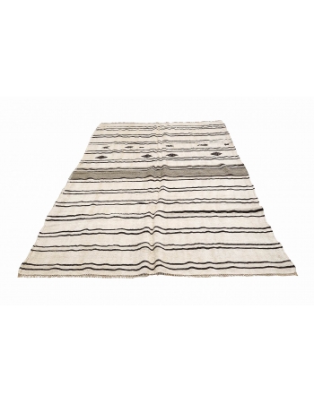 Striped Vintage Hemp Kilim Rug - 6`4