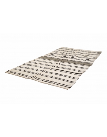 Striped Vintage Hemp Kilim Rug - 6`4