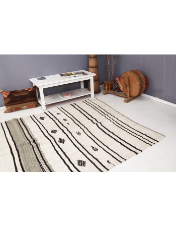 Striped Vintage Hemp Kilim Rug - 6`4