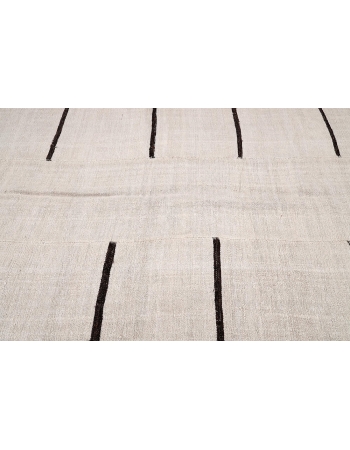 Black & White Vintage Hemp Rug - 5`7