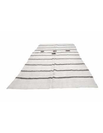 Striped Vintage Hemp Kilim Rug - 6`4