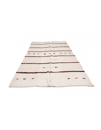 Striped Vintage Hemp Kilim Rug - 7`1
