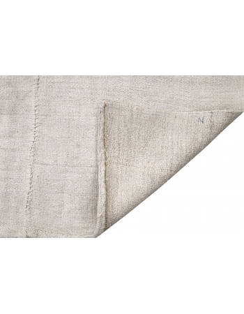 Embroidered White Vintage Hemp Kilim - 6`0