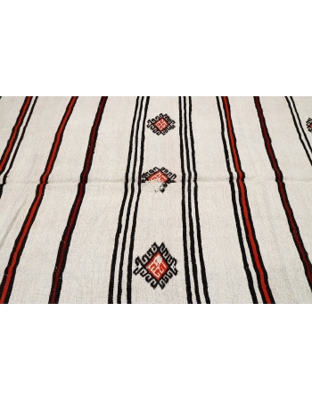 Striped Vintage Hemp Kilim Rug - 6`4