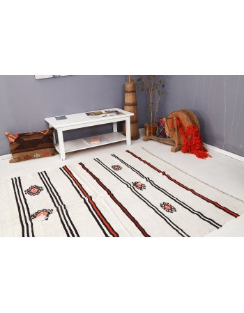 Striped Vintage Hemp Kilim Rug - 6`4