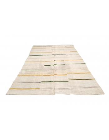 Striped Vintage Hemp Kilim Rug - 5`10