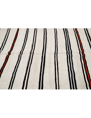 Striped Vintage Hemp Kilim Rug - 6`5