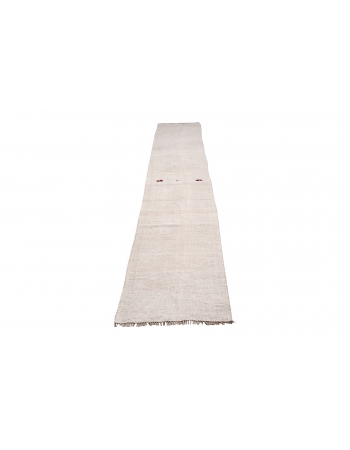 White Vintage Hemp Kilim Runner - 2`0