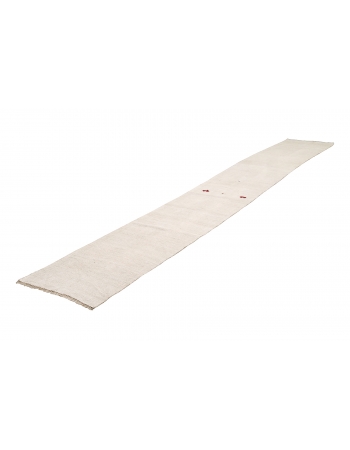 White Vintage Hemp Kilim Runner - 2`0