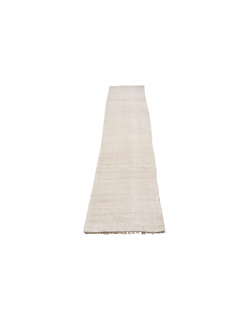 Vintage White Hemp Kilim Runner - 2`0