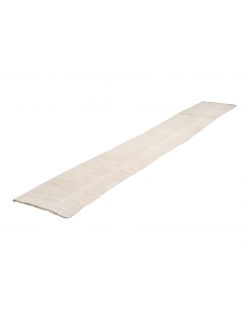 Vintage White Hemp Kilim Runner - 2`0