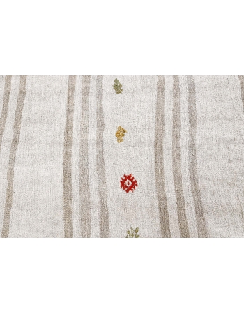 Beige & White Hemp Kilim Runner - 2`8