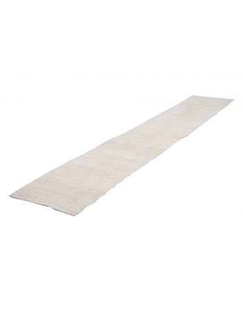 White Vintage Hemp Kilim Runner - 2`3