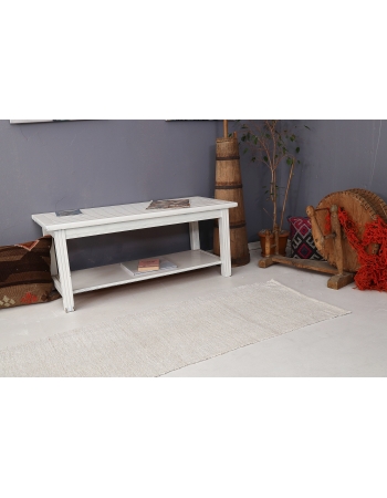 White Vintage Hemp Kilim Runner - 2`3