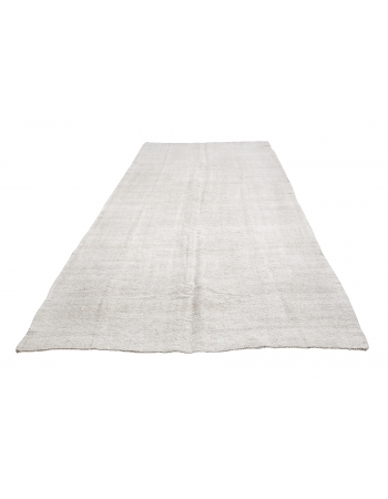 White Vintage Hemp Kilim Rug - 5`4