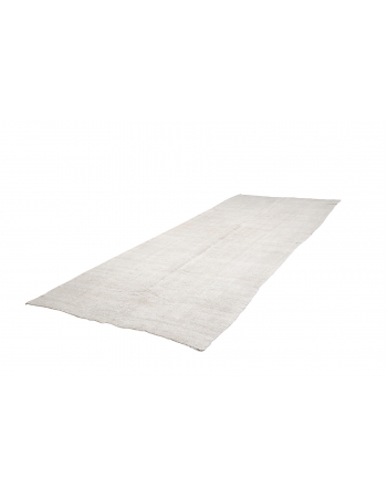 White Vintage Hemp Kilim Rug - 5`4