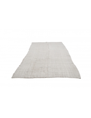 White Vintage Hemp Kilim Rug - 5`7