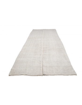 White Vintage Hemp Kilim Rug - 5`3