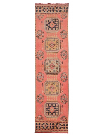 Decorative Turkish Vintage Oushak Runner - 2`11