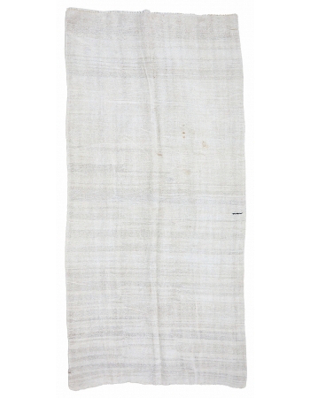 Off White Vintage Hemp Kilim Rug - 4`11