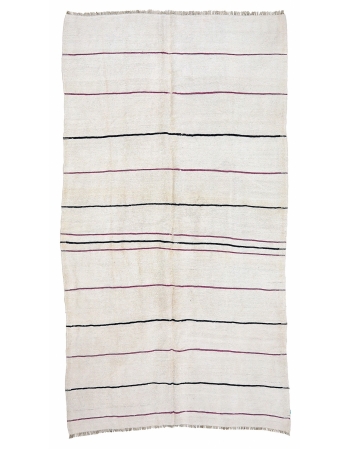 Striped Vintage Hemp Kilim Rug - 5`6" x 10`5"