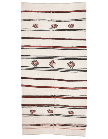 Striped Vintage Hemp Kilim Rug - 6`4