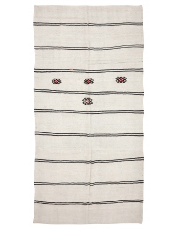 Striped Vintage Hemp Kilim Rug - 6`4